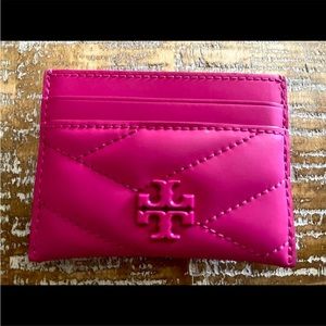 RARE Tory Burch Pink Matte Chevron Card Holder